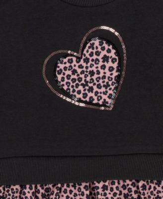Baby Girls' Heart Printed Sweatshirt and Leggings, 2-Piece Set