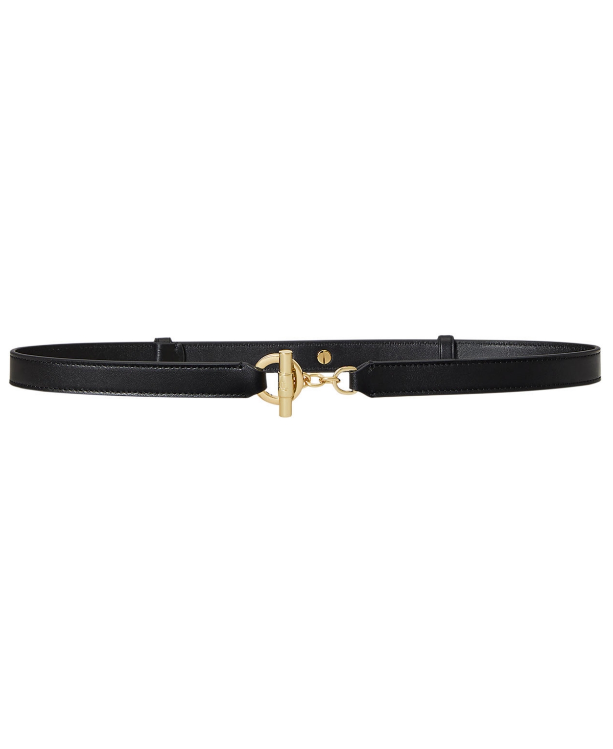 Ralph Lauren Women's Leather Toggle Skinny Belt In Black