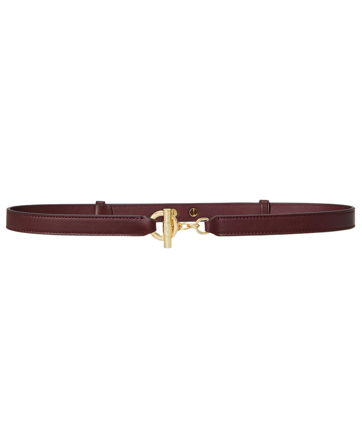 Ralph Lauren Women's Leather Toggle Skinny Belt In Burgundy