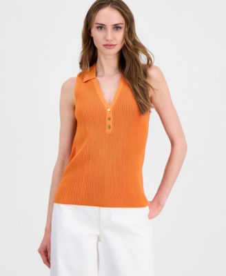 Women's Sleeveless Polo Sweater