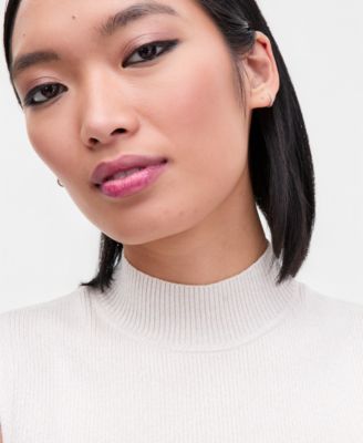 Women's Sleeveless Metallic Knit Mock-Neck Sweater, Macy's Exclusive