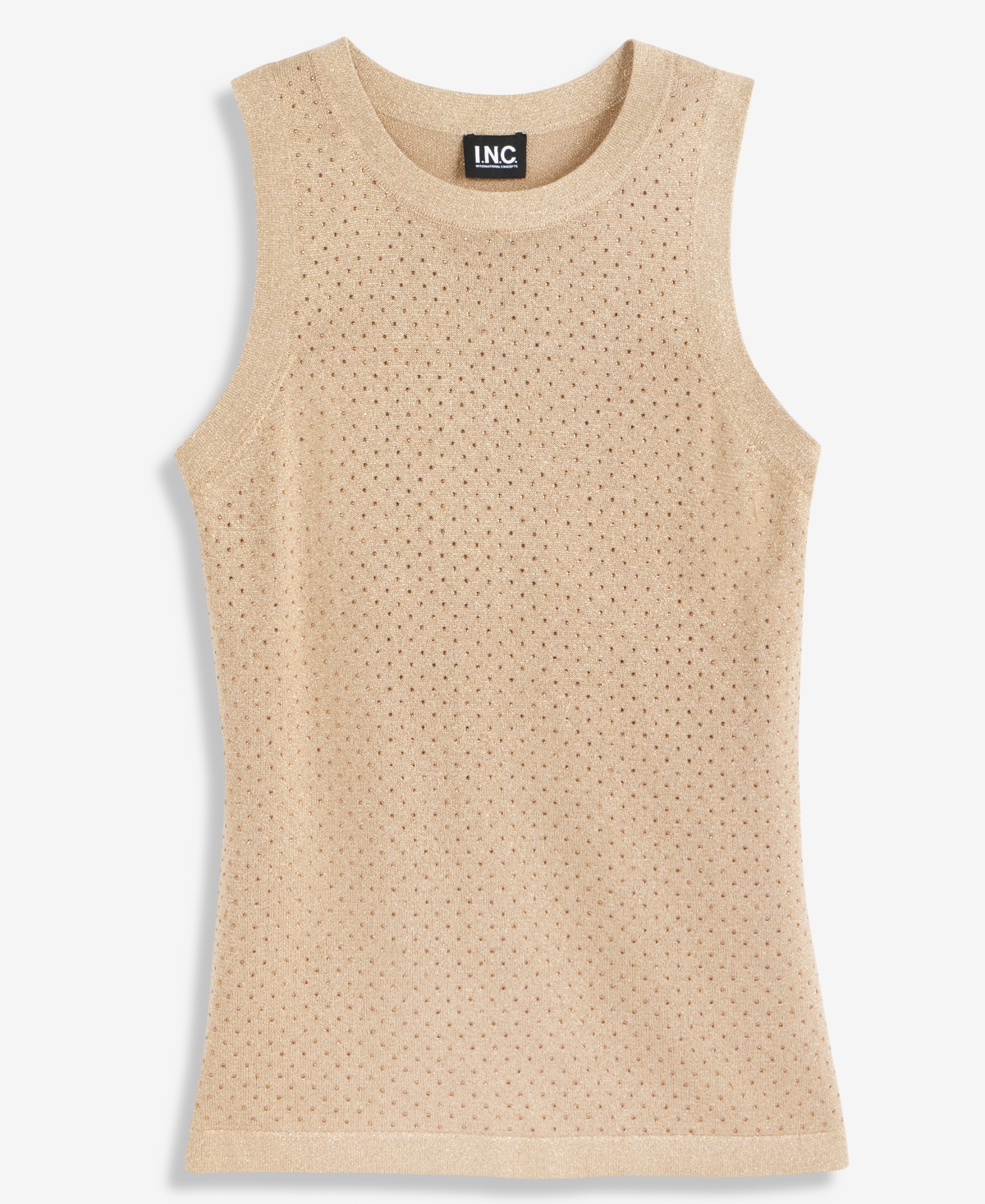 Inc International Concepts Women's Studded Metallic-knit Tank, Macy's Exclusive