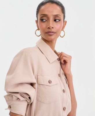 Women's Long-Sleeve Belted Shirtdress, Macy's Exclusive