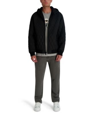 Men's Diamond Quilted Bomber Jacket