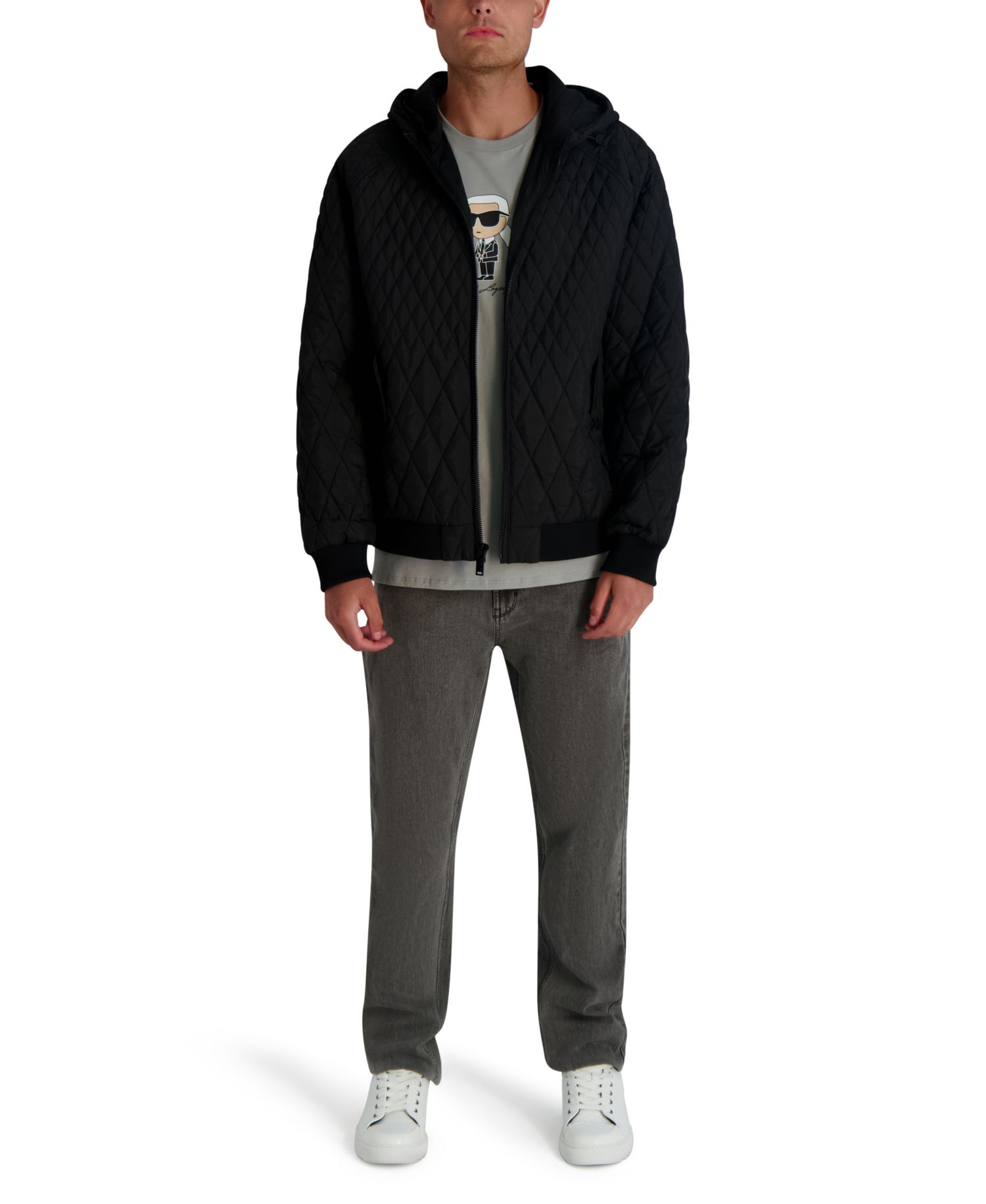 Men's Diamond Quilted Bomber Jacket