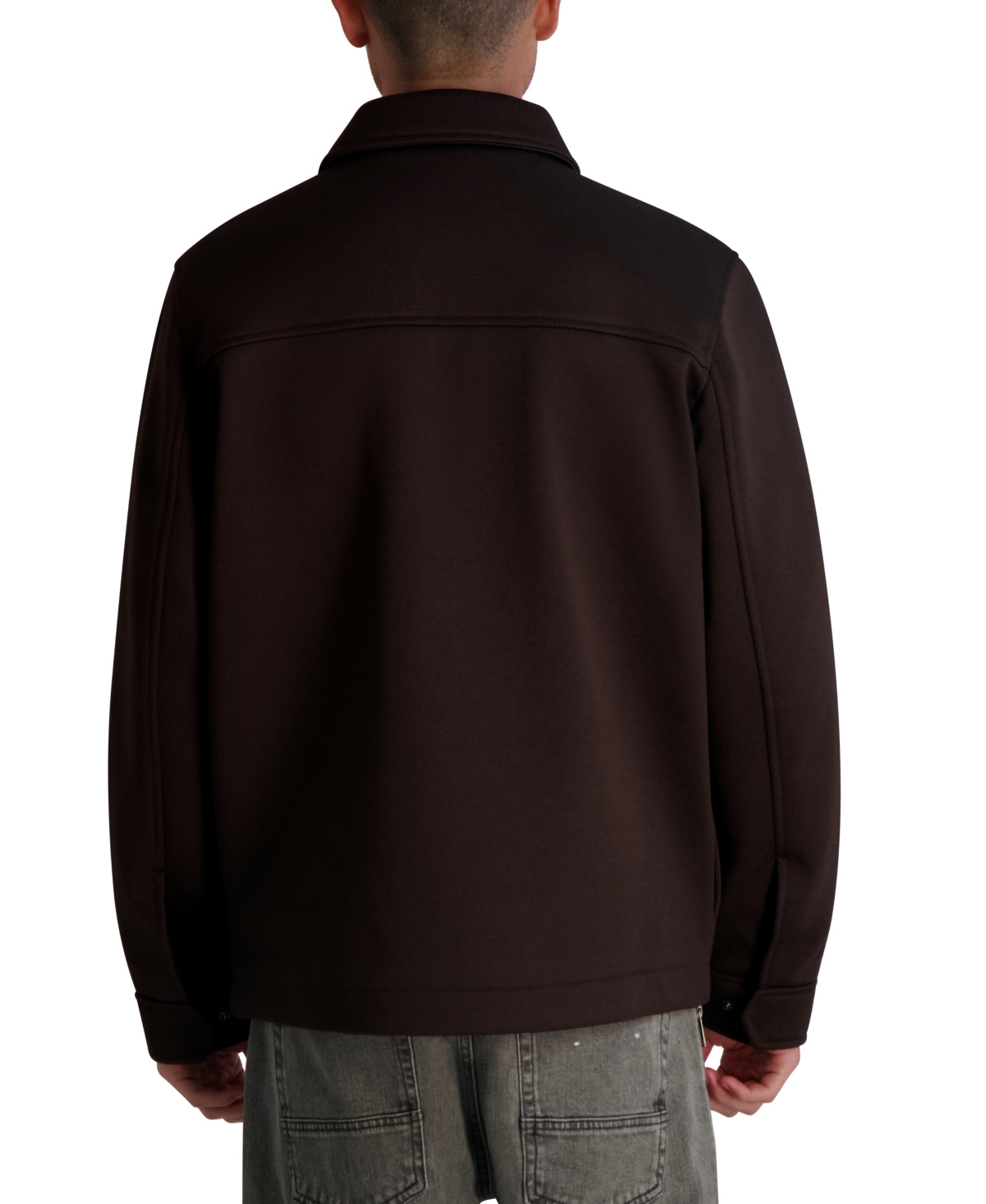 Karl Lagerfeld Paris Men's Twill Collared Shirt Jacket