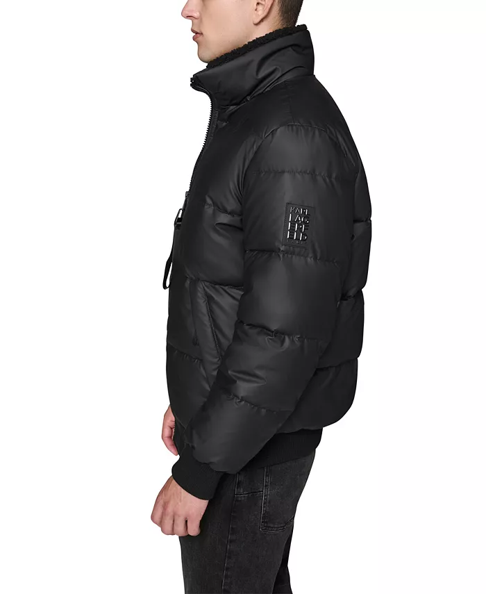 Men's Sherpa Lined Stand Collar Puffer Jacket - thumbnail 6