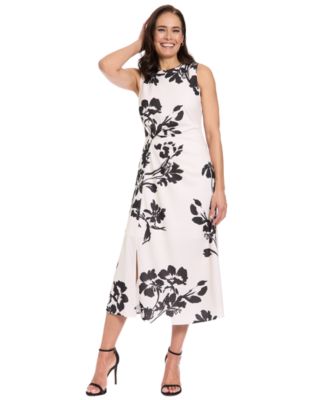 Women's Sleeveless Floral Printed Midi Dress