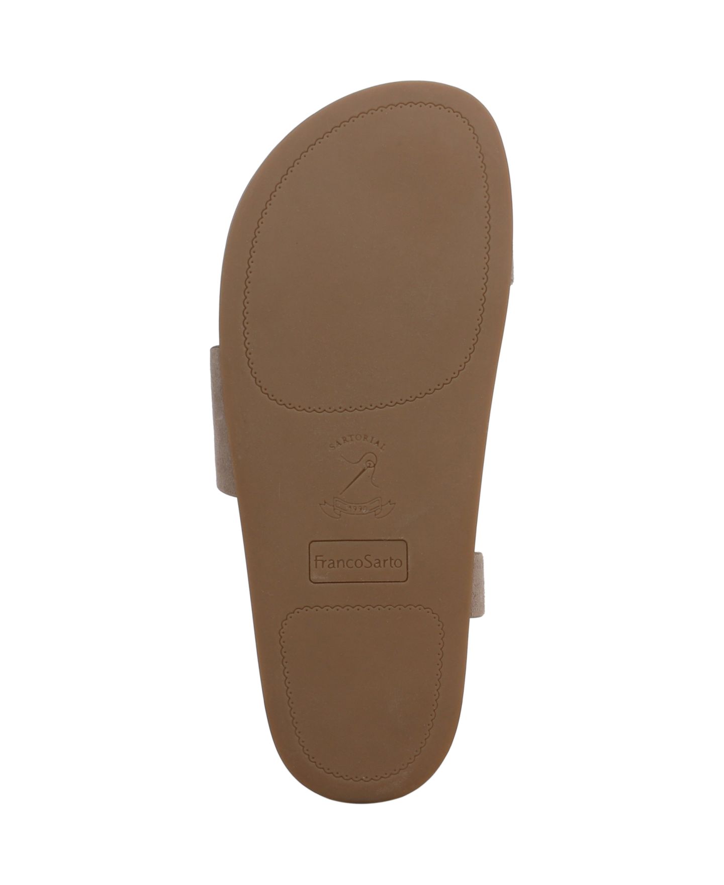 Женские сандалии Franco Sarto Blair Toe Loop Round Toe Buckle Flat, цвет: Бежевый замшевый — фото 5