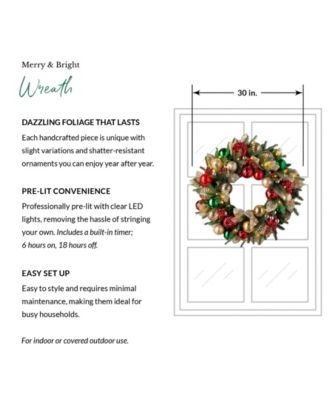 30" Merry and Bright Christmas Wreath