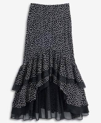 Women's Chiffon Dot-Print High-Low Maxi Skirt, Macy's Exclusive