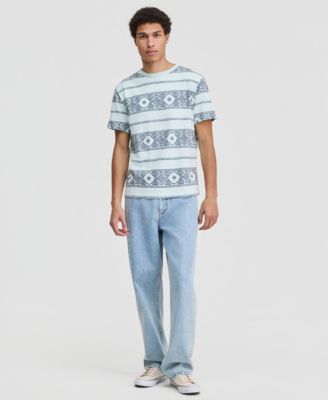 Men's James Short-Sleeve Striped Geometric Print T-Shirt, Macy's Exclusive