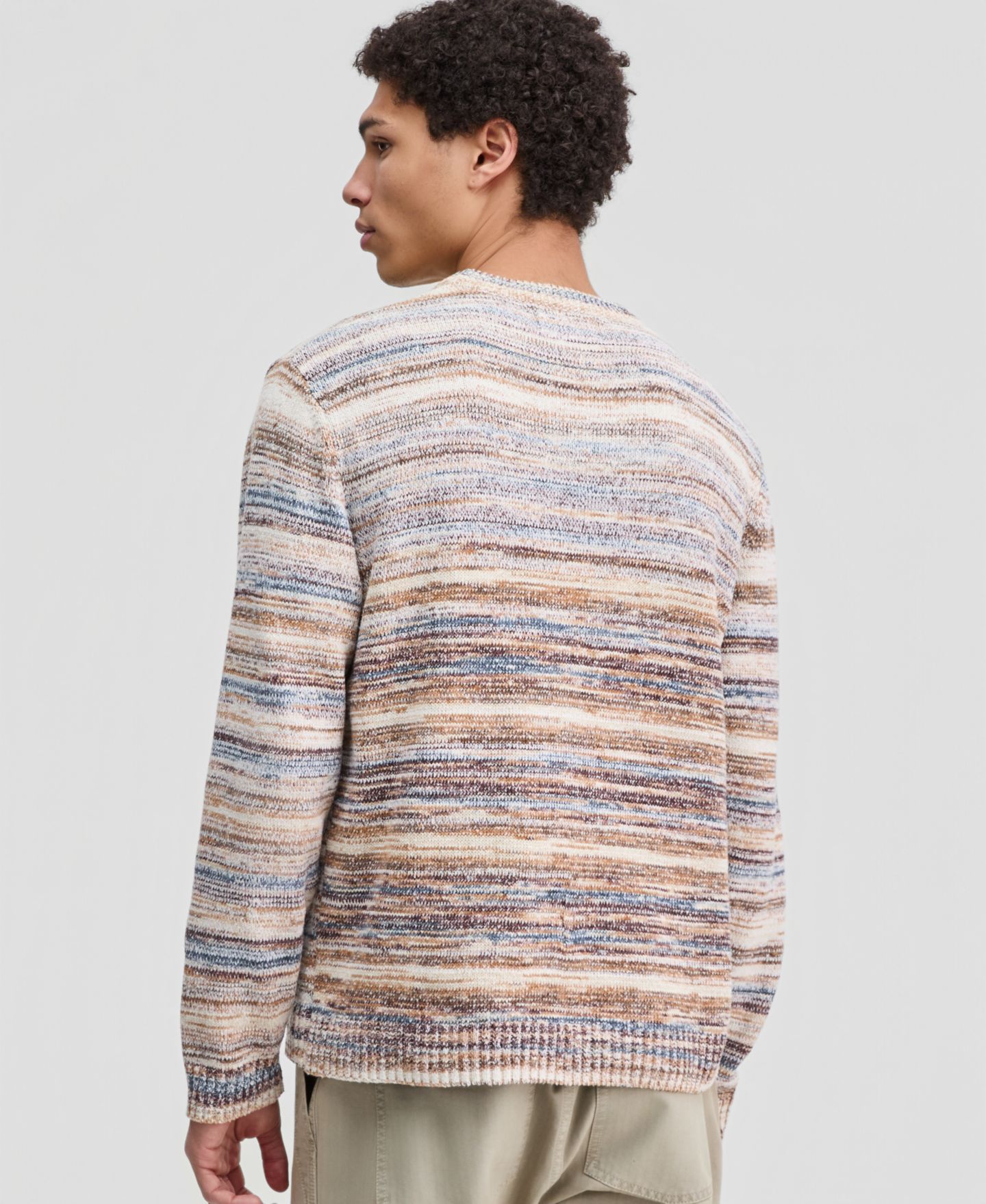 Мужской свитер Sun + Stone Long-Sleeve Space-Dyed Crewneck, цвет: Нейтральный — фото 4