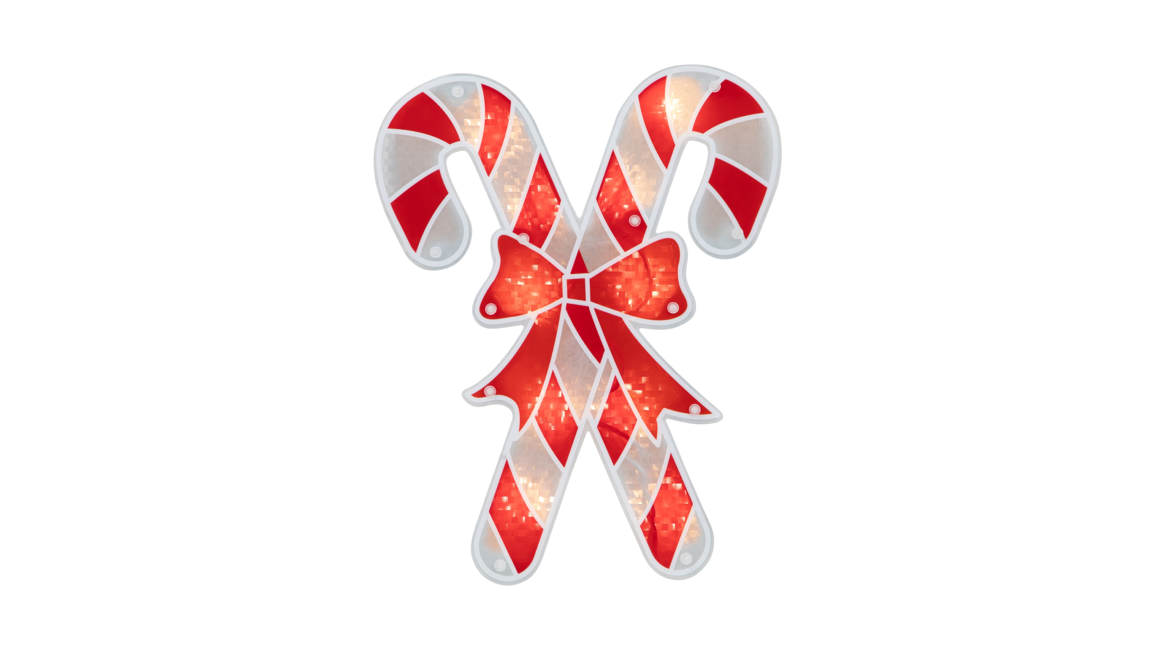 Northlight 12" Lighted Holographic Candy Cane Christmas Window Silhouette Decoration