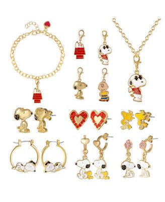 Snoopy Jewelry Advent Gift Set: Necklace, Bracelet & Charms Mix & Match Christmas Calendar Box Collection