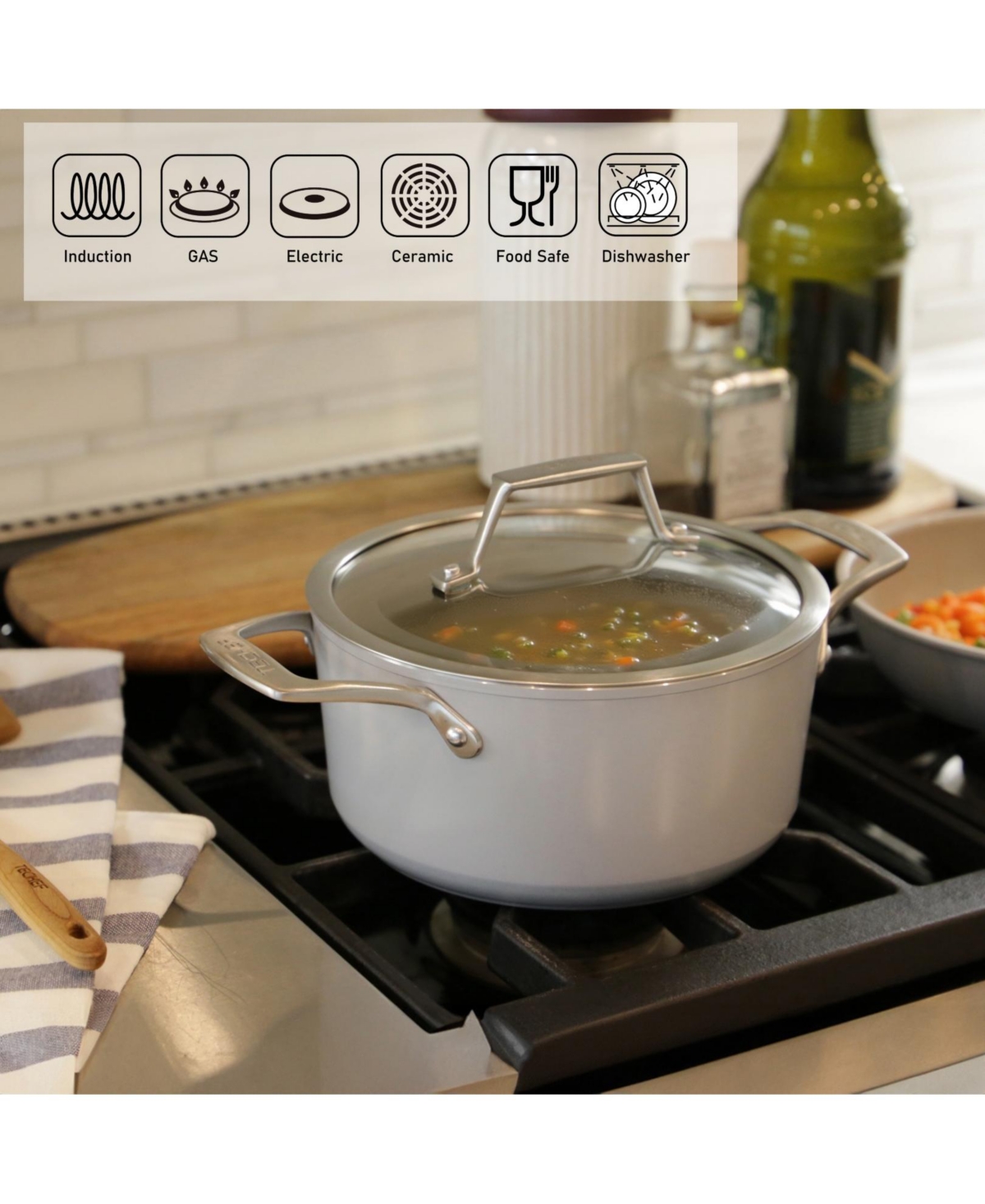 Techef - CeraTerra - 2.8 Quart Soup Pot with Cover