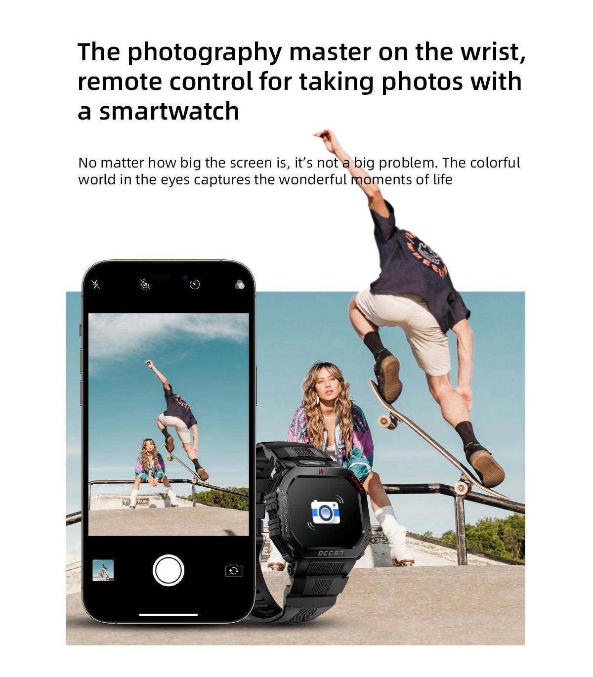 Ruxing smart Waterproof Outdoor Adventure Smartwatch with 15 Day Battery