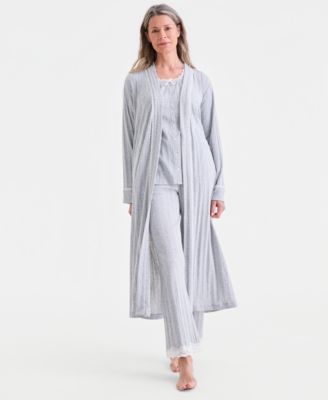 Women's Lace-Trim Pointelle Robe