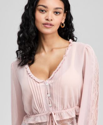Women's Textured Sheer Blouse, Macy's Exclusive