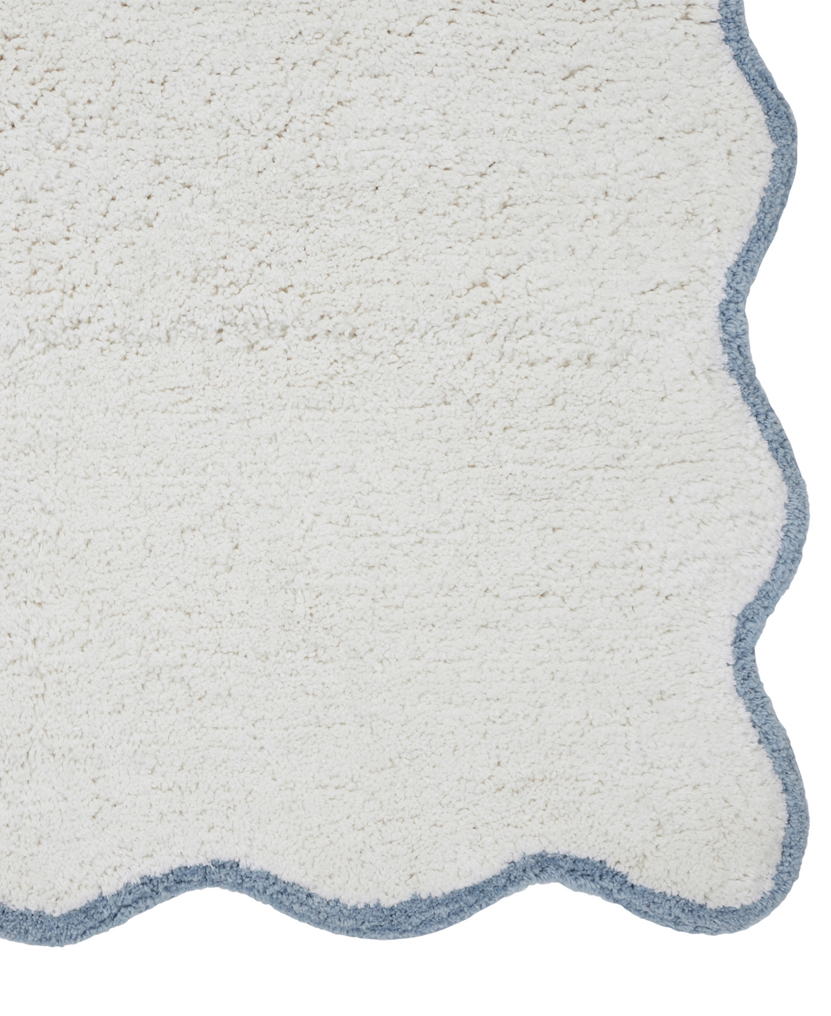 Vcny Home Scallop Cotton Bath Runner, 24" X 60" In White