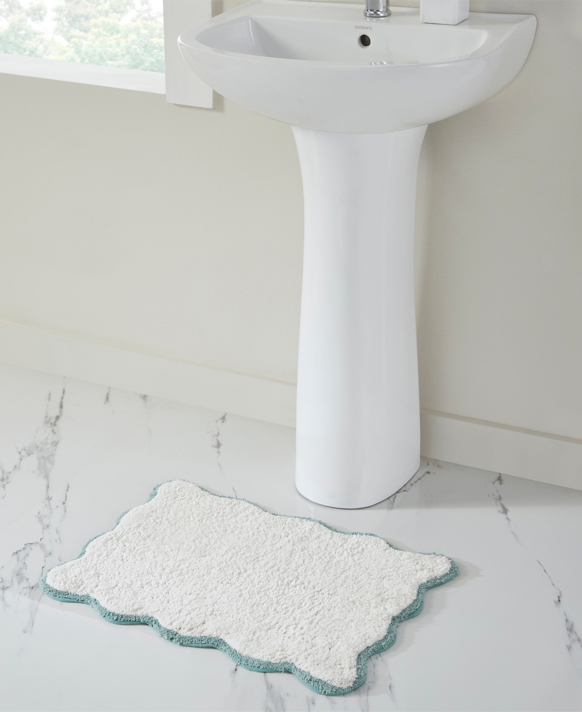 Vcny Home Scallop Cotton Bath Rug, 17" x 24"