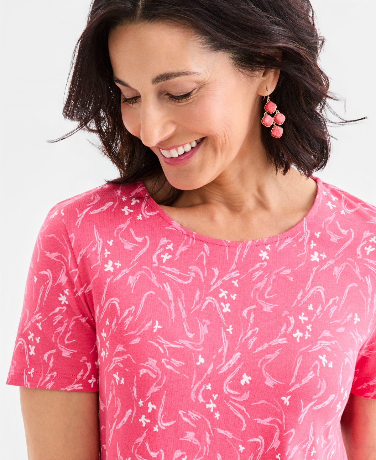 Style & Co Women's Printed Short-Sleeve T-Shirt Dress, Macy's Exclusive
