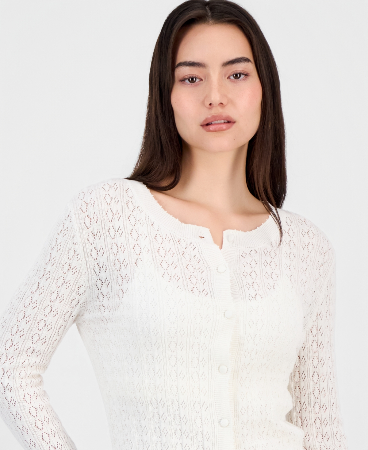 And Now This Women's Pointelle Cardigan, Macy's Exclusive In White
