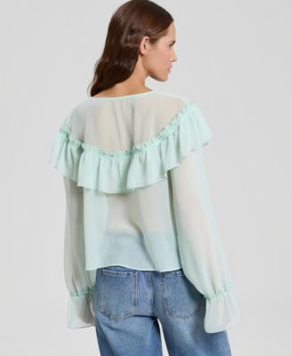 Women's Ruffled Chiffon Blouse, Macy's Exclusive