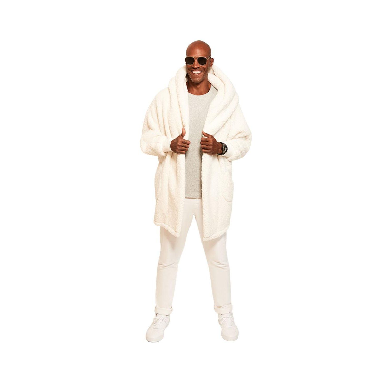 Men's and Women's Cream NBA Breast Cancer Awareness Oversized Hooded Lounger