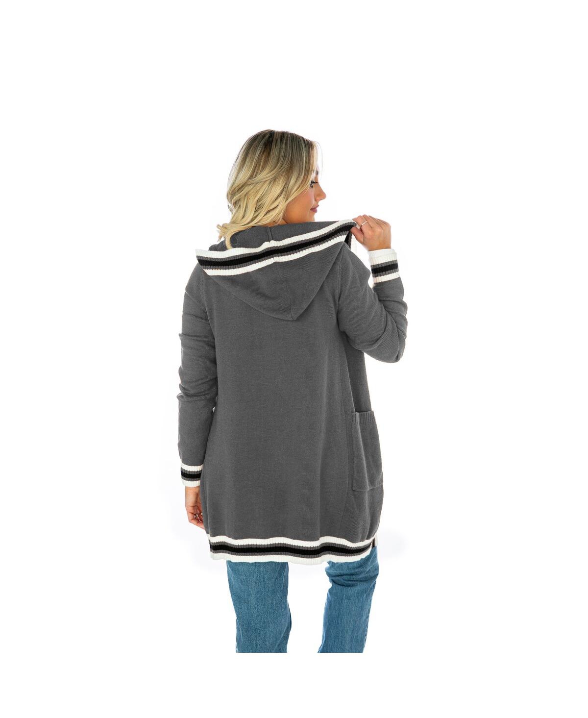 Gameday Couture Women's Gray Clemson Tigers Tri-blend Rounded Stripe Cardigan In Gray