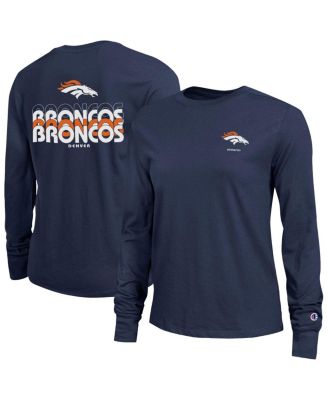 Women's Navy Denver Broncos Core Long-Sleeve T-Shirt