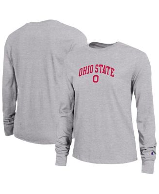 Champion - Women's Gray Ohio State Buckeyes Arch Over Logo Long Sleeve T-Shirt