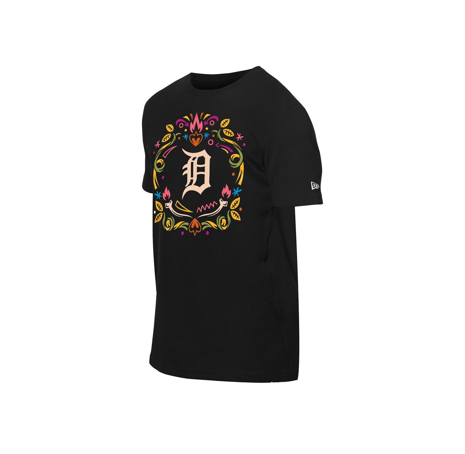 Men's Black Detroit Tigers Día De Los Muertos T-Shirt