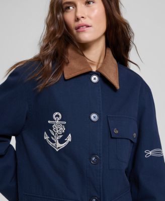 Women's Embroidered Barn Jacket, Macy's Exclusive