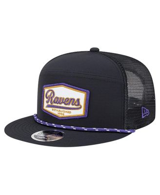 New Era - Men's Black Baltimore Ravens Ripstop Patch 9FIFTY Split Panel Snapback Hat