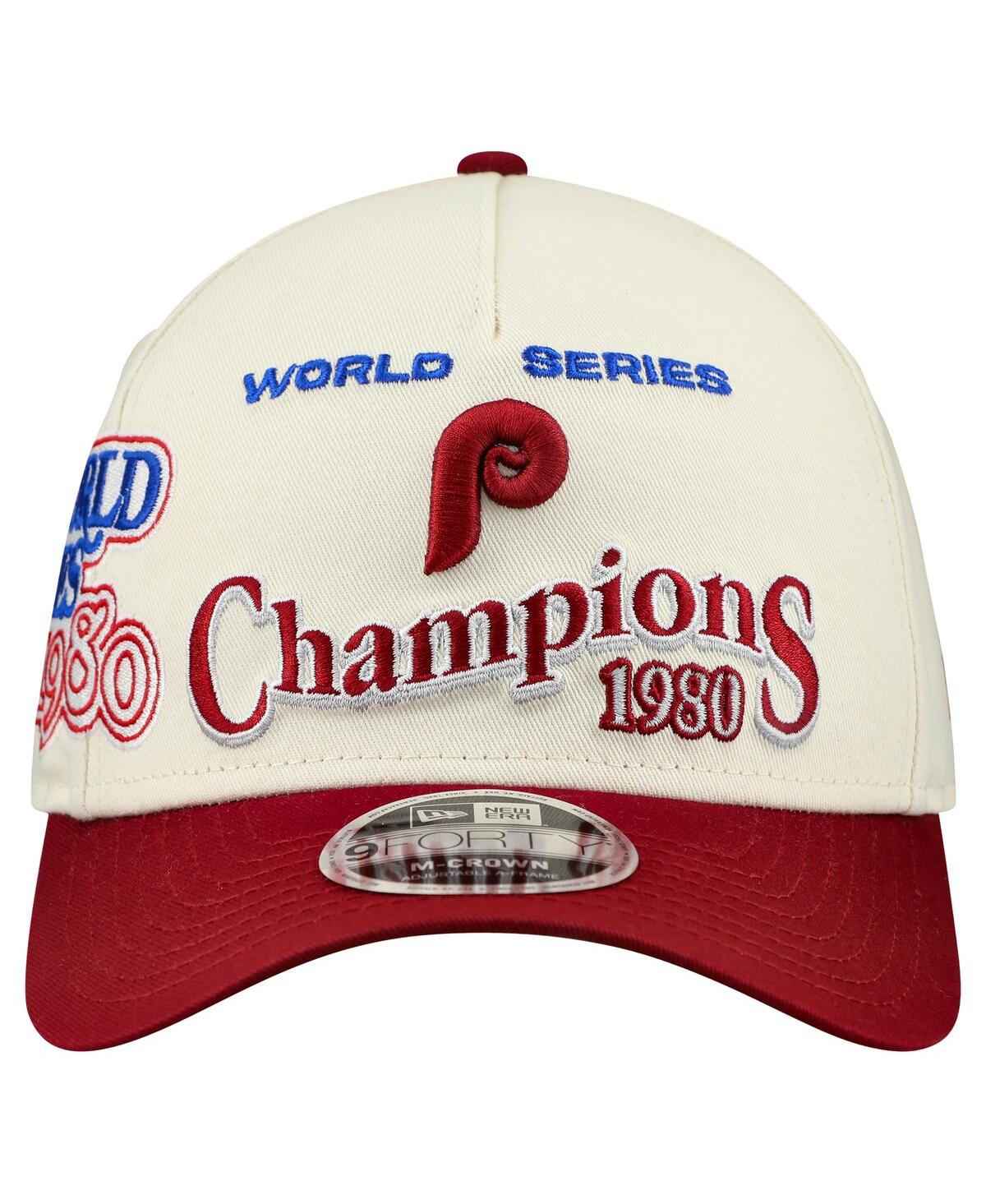 New Era Men's Cream/Red Philadelphia Phillies World Series 9FORTY M-Crown A-Frame Adjustable Hat