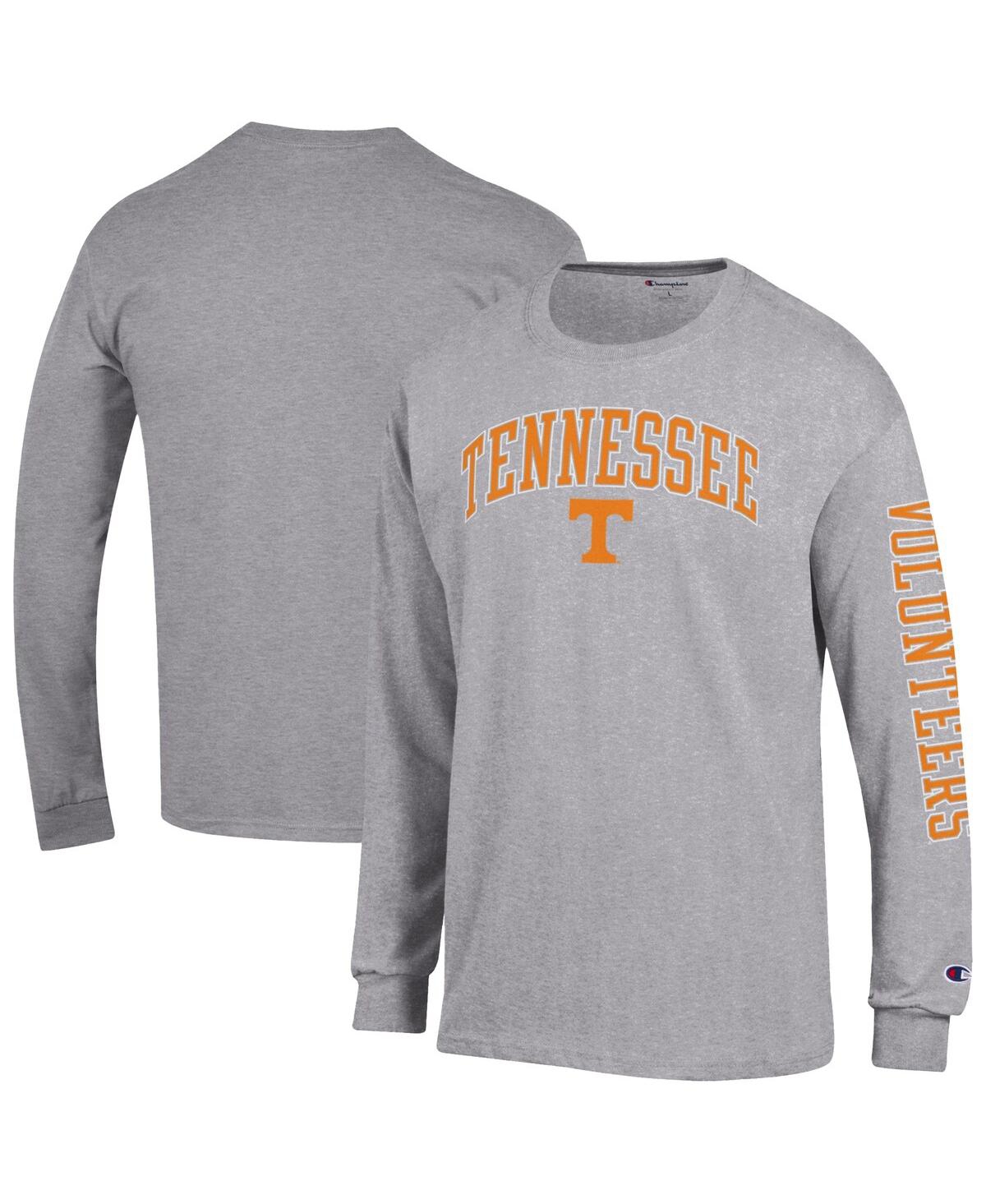 Champion Men's Tennessee Orange Tennessee Volunteers Arch Over Logo 2-Hit Long Sleeve T-Shirt - Heather Gray