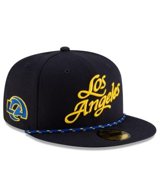 Men's Midnight Blue Los Angeles Rams 2025 Rivalries Collection Sideline Rope 59FIFTY Fitted Hat