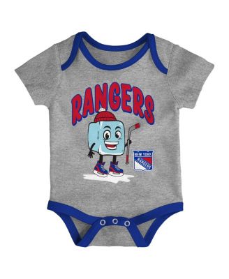 Baby Boys and Girls 3-Piece New York Rangers Triple Header Bodysuit Set