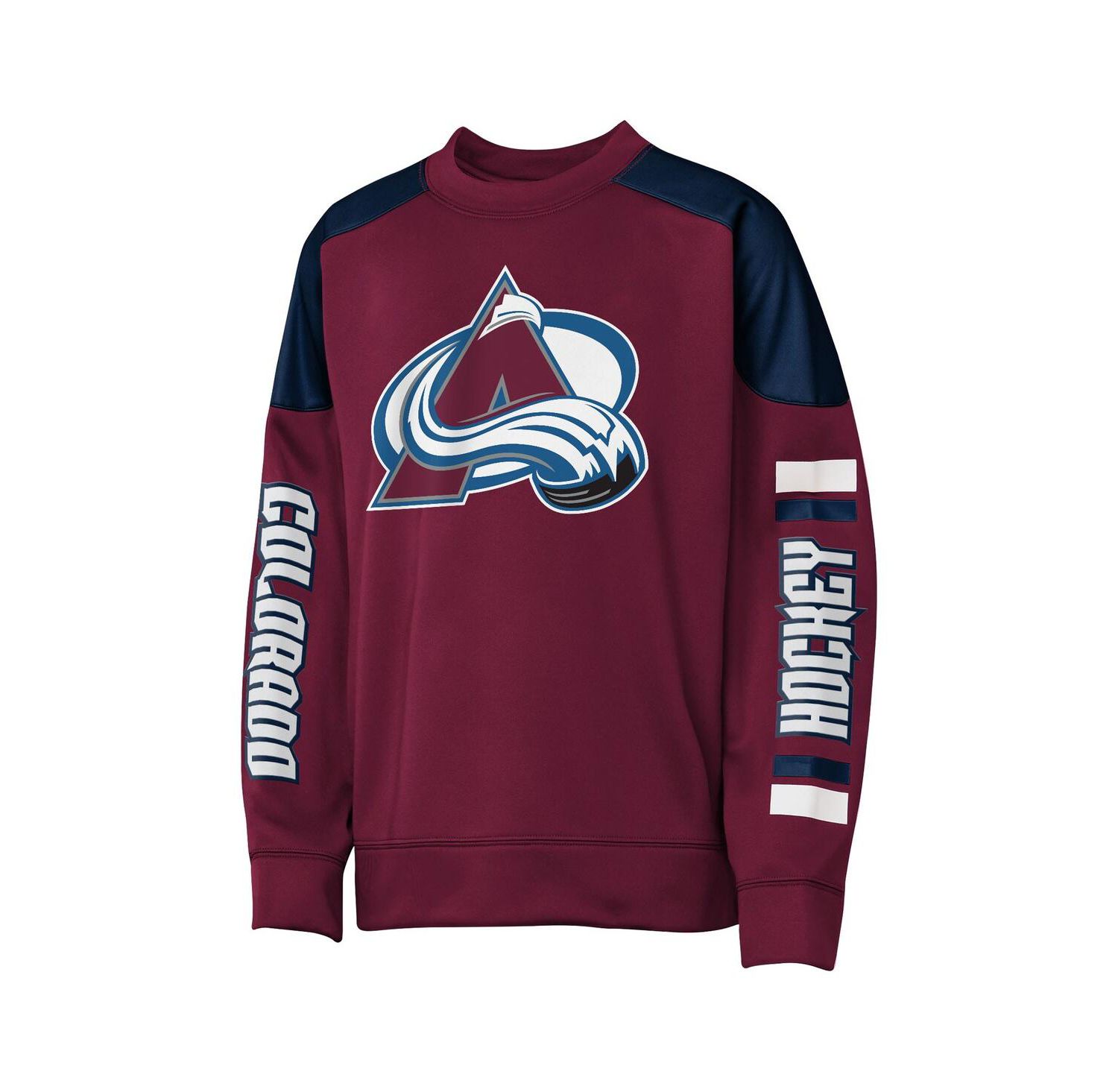 Big Boys and Girls Nathan MacKinnon Burgundy Colorado Avalanche Best Defense Name & Number Crewneck Sweatshirt