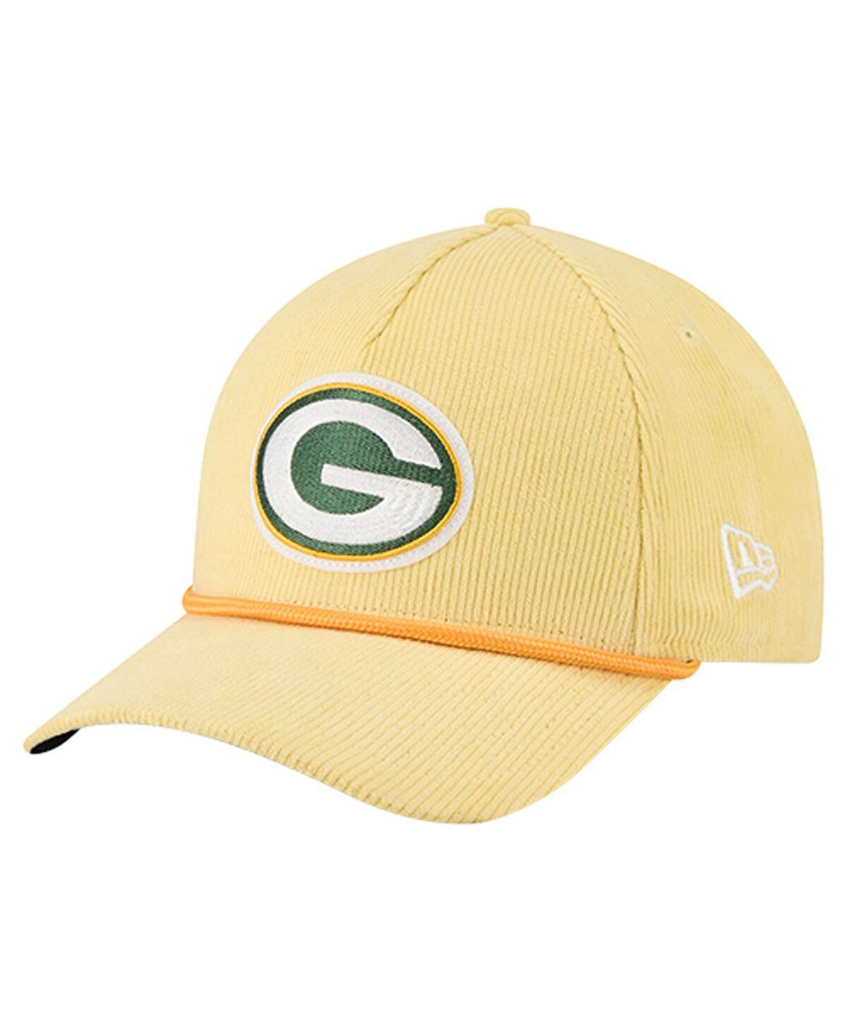 New Era Men's Gold Green Bay Packers Cord Corduroy 9FORTY A-Frame Adjustable Hat