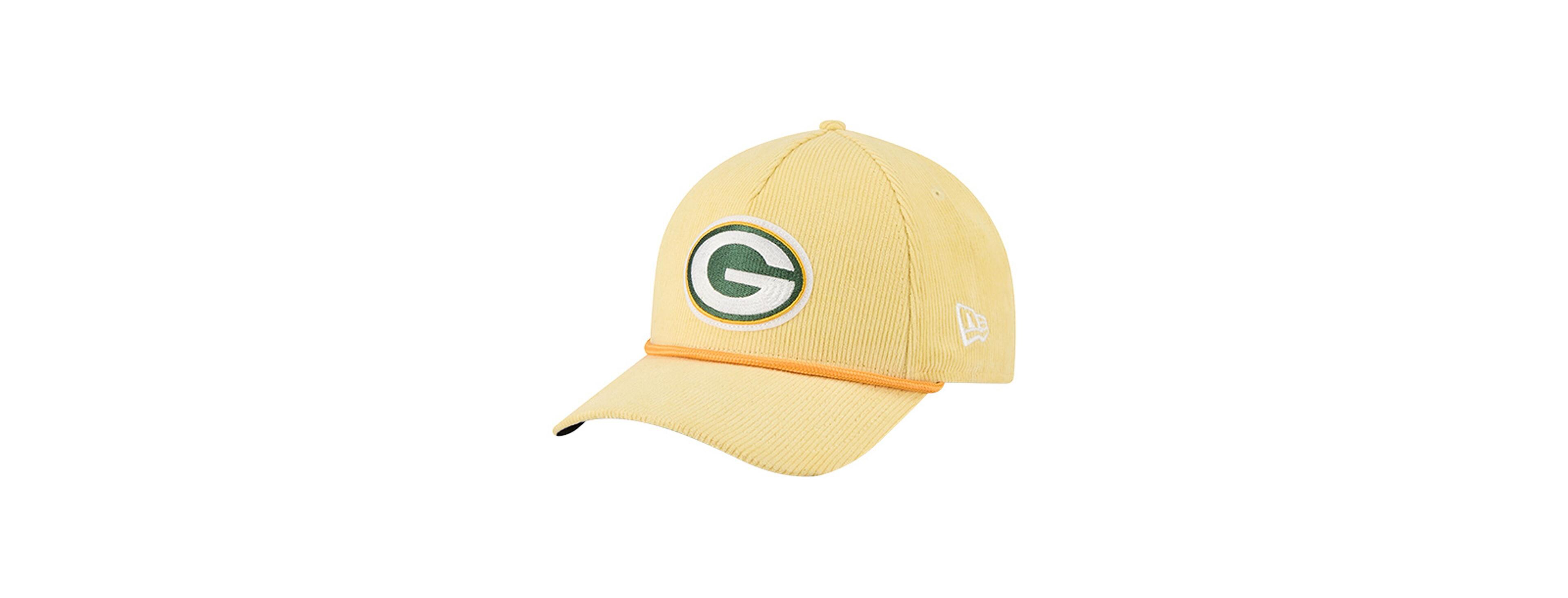 New Era Men's Gold Green Bay Packers Cord Corduroy 9FORTY A-Frame Adjustable Hat