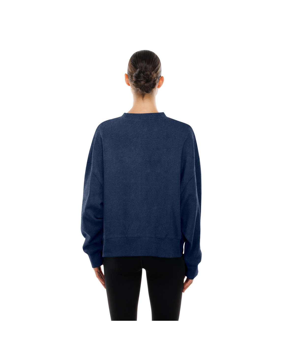 New Era Women's Navy Minnesota Timberwolves Boxy Throwback Mineral Wash Sweatshirt In Blue