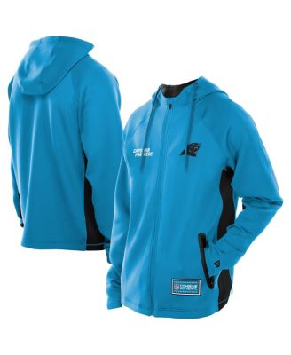New Era - Men's Blue Carolina Panthers Combine Authentic Raglan Scuba Full-Zip Hoodie