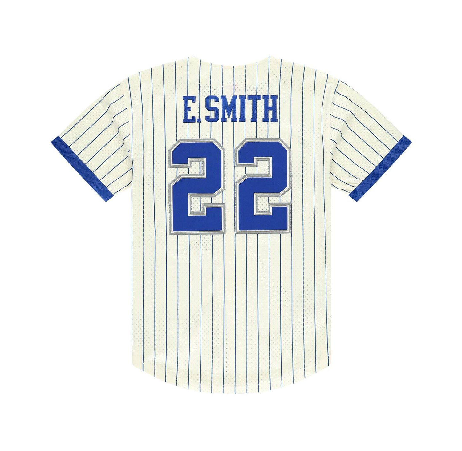 Men's Emmitt Smith Cream Dallas Cowboys Name & Number Mesh Button-Up Baseball Jersey