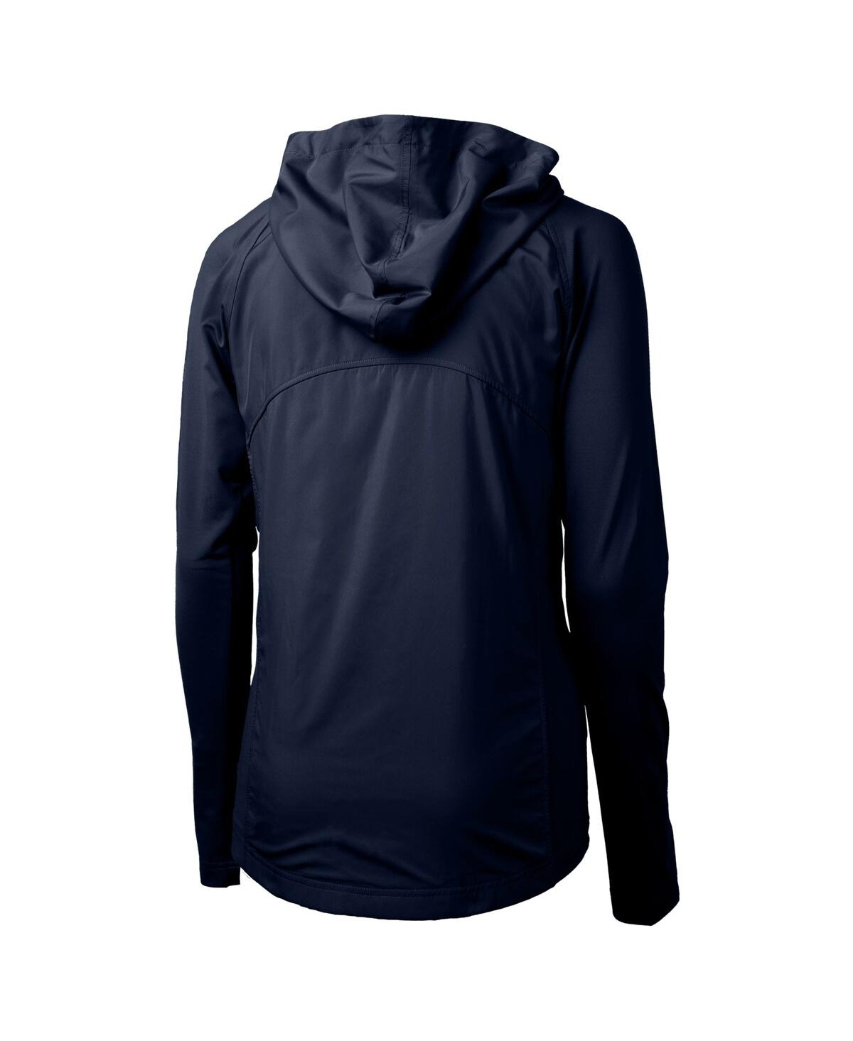 Cutter & Buck Women's Navy Los Angeles Dodgers Adapt Eco Knit Hybrid Raglan Full-Zip Hooded Jacket