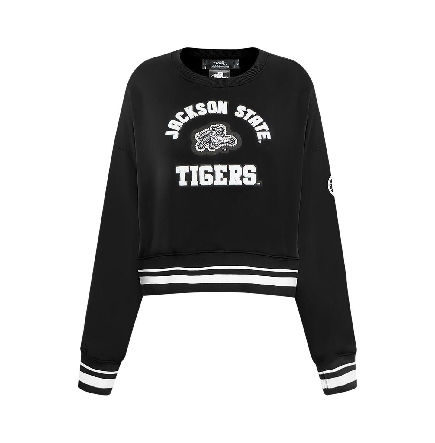 Женские толстовки Pro Standard Black Jackson State Tigers Cropped Pullover — фото 5