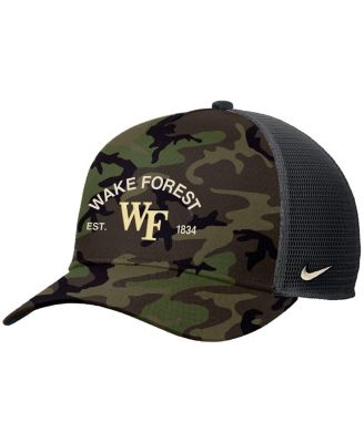 Men's Camo Wake Forest Demon Deacons 2025 Military Appreciation Rise Adjustable Trucker Hat