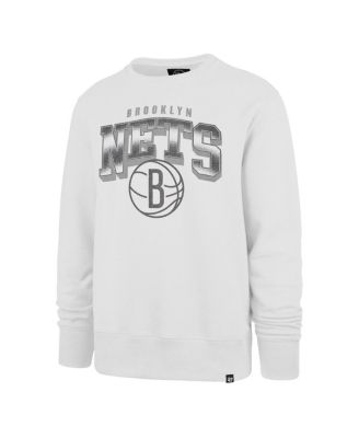 Men's White Brooklyn Nets Spotlight Headline Pullover Sweatshirt