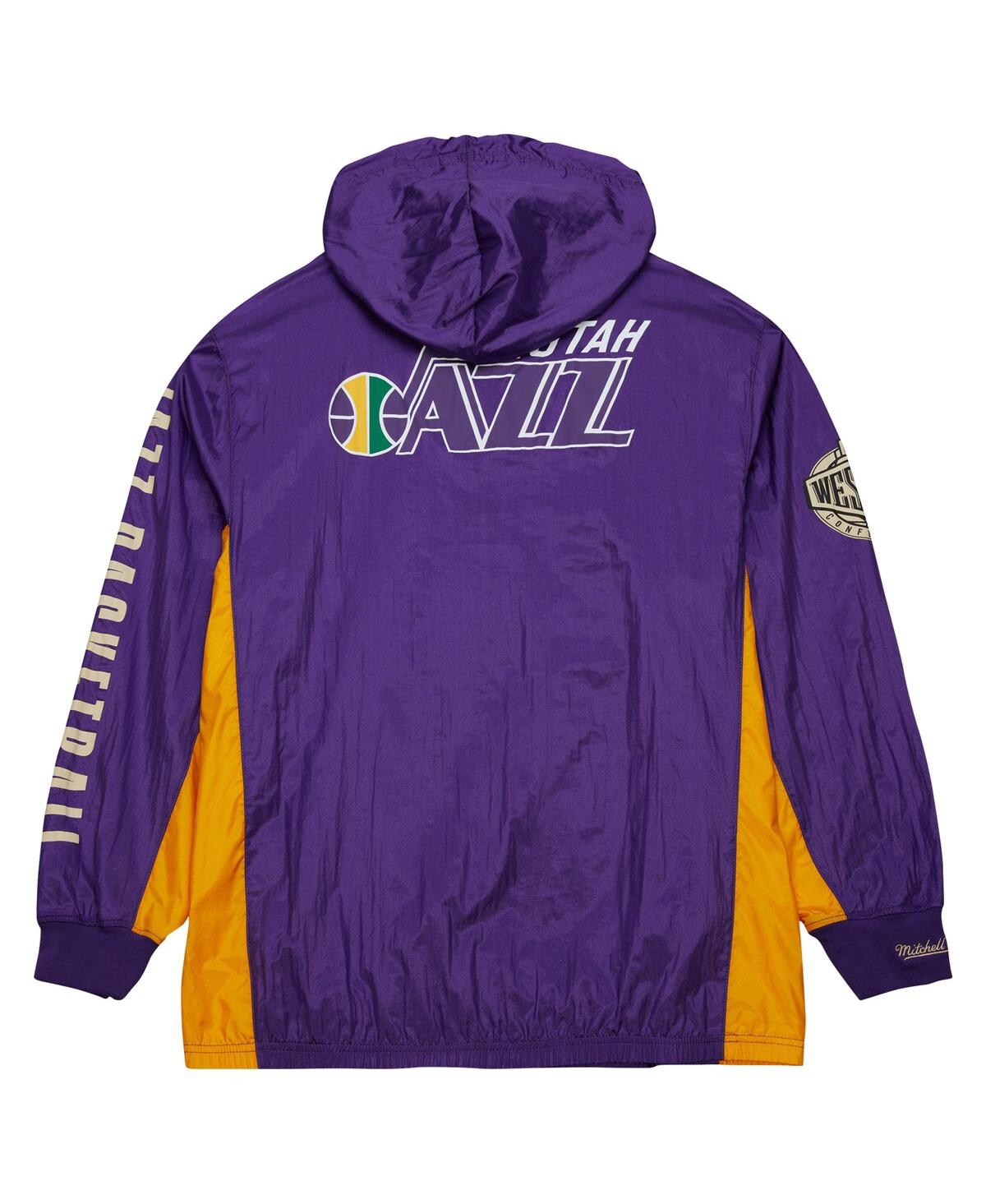 Mitchell & Ness Men's Purple Utah Jazz Team Og 2.0 Vintage Logo Anorak Windbreaker Quarter-zip Sweatshirt In Purple